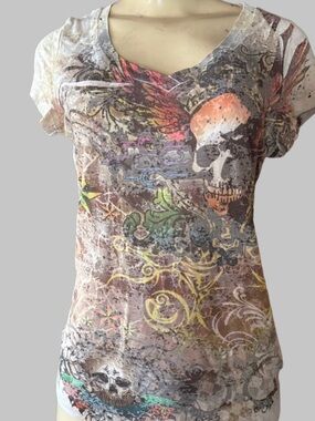 Vintage Y2K Romeo & Juliet Edgy Graphic Skull Print Women's Tee